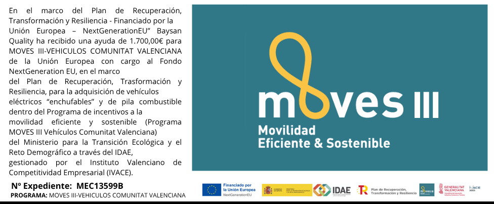 MOVES III VEHICULOS COMUNITAT VALENCIANA - Alquiler y renting de veh&iacute;culos | Baysan Quality